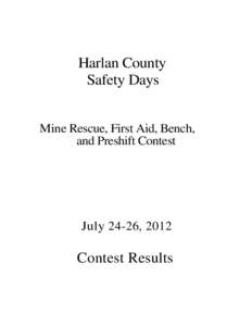 MSHA - Coal Mine Rescue Local Contests[removed]Harlan County Safety Days Contest Results