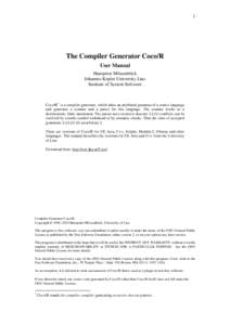 The Compiler Generator Coco/R