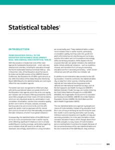 5  Statistical tables1 IN TR O D U C T IO N FROM EDUCATION FOR ALL TO THE