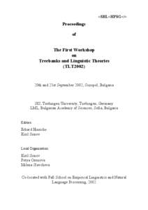 <SRL>HPSG</>  Proceedings of  The First Workshop