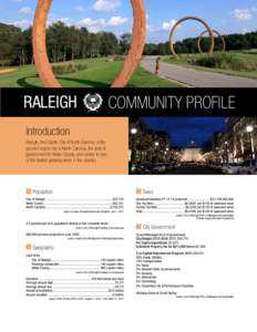 RALEIGH  COMMUNITY PROFILE Introduction Raleigh, the Capital City of North Carolina, is the