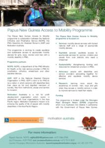 Microsoft Word - MA Access to Mobility PNG Programme Summary LFdoc
