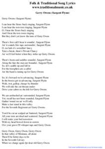 Folk & Traditional Song Lyrics - Gerry Owens (Sargent Flynn)