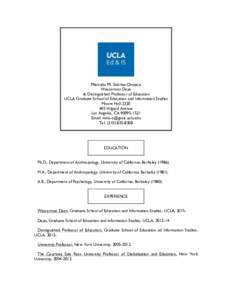 Marcelo M. Suárez-Orozco Wasserman Dean & Distinguished Professor of Education UCLA Graduate School of Education and Information Studies Moore HallHilgard Avenue