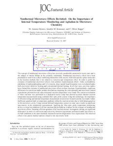 Nonthermal Microwave Effects Revisited: On the Importance of Internal Temperature Monitoring and Agitation in Microwave Chemistry