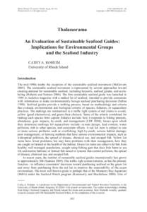 Marine Resource Economics, Volume 24, pp[removed]	 Printed in the U.S.A. All rights reserved[removed] $3.00 + .00 Copyright © 2009 MRE Foundation, Inc.