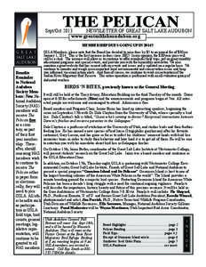 Ornithology / Pelicans / Great Salt Lake / Gunnison Island / National Audubon Society / Brown Pelican / Pelican / Howard Stansbury / Birdwatching / Pelecanus / Utah / Geography of the United States