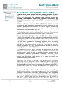 Institutional EYE IiAS Comment | 5 January Focus First Reaction Governance Spotlight