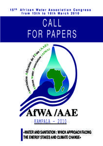 15th  African Water Association Congress from 15th to 18th MarchCALL
