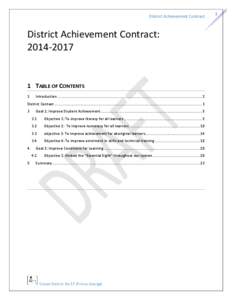 District Achievement Contract  District Achievement Contract: [removed]TABLE OF CONTENTS