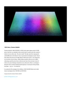1000 Colors, Clemens Habicht Clemens Habicht’s 1000 COLOURS is a CMYK colour gamut jigsaw puzzle of 1000 pieces. Each tile is an individual colour and the task is to place each color exactly in relation to every other 