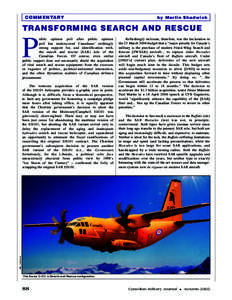 COMMENTARY  by Martin Shadwick TRANSFORMING SEARCH AND RESCUE