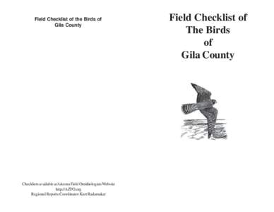 [removed]Note Field Checklist of the Birds of Gila County