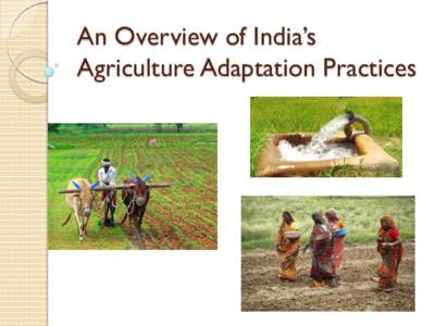 An Overview of India’s Agriculture Adaptation Practices Climate change and agriculture in South Asia 