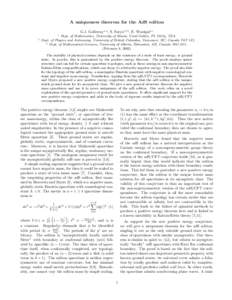 A uniqueness theorem for the AdS soliton ∗ †  G.J. Galloway∗ a , S. Surya† ‡ b , E. Woolgar‡ c