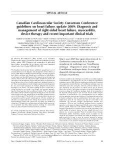 SPECIAL ArtICLE  Canadian Cardiovascular Society Consensus Conference