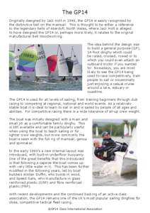 Boating / Sports / Jack Holt / Sailing / Miracle / Dinghy sailing / Dinghies / GP14 / Watercraft