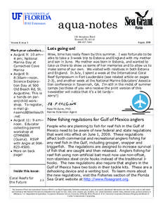 aqua-notes 150 Sawgrass Road Bunnell, FL[removed]7464  Volume 8, Issue 3