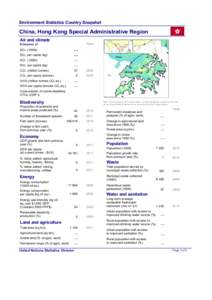 Environment Statistics Country Snapshot  China, Hong Kong Special Administrative Region Air and climate  Year