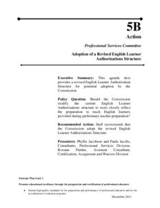 5B Action Professional Services Committee Adoption of a Revised English Learner Authorizations Structure