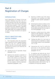 Part 8 Registration of Charges INTRODUCTION Part 8 (Registration of Charges) of the new Companies Ordinance (Cap. 622) (“new CO”) contains provisions that deal with registration