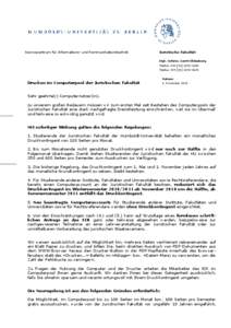 Servicezentrum für Informations- und Kommunikationstechnik  Juristische Fakultät Dipl.-Inform. Gerrit Oldenburg Telefon +[removed] Telefax +[removed]