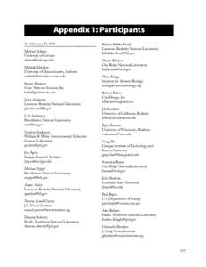 Appendix 1: Participants As of January 27, 2006 Michael Adams University of Georgia [removed]