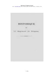 Historique du 13e Régiment de Dragons. Source : http://gallica.bnf.fr. Droits : Domaine public. Transcription intégrale : P. Chagnoux –   Historique du 13e Régiment de Dragons.