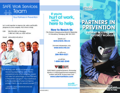 Partners in Prevention Prevent Injuries and Protect Workers