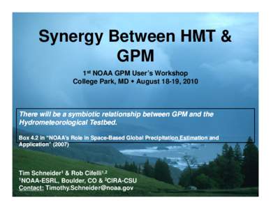 Microsoft PowerPoint - GPM-HMT Synergies(Schneider)2010_08_18 [Compatibility Mode]