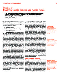 The World’s Women 2005: Progress in Statistics  81 Chapter 6 Poverty, decision-making and human rights