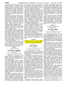 E2288  CONGRESSIONAL RECORD — Extensions of Remarks Hill and Rocky Mount, where 30 percent of the city was underwater, to communities on higher