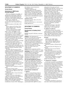 [removed]Federal Register / Vol. 70, No[removed]Friday, December 2, [removed]Notices DEPARTMENT OF COMMERCE Census Bureau