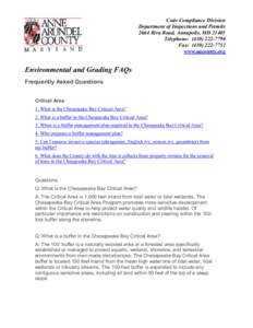 Code Compliance Division Department of Inspections and Permits 2664 Riva Road, Annapolis, MD[removed]Telephone: ([removed]Fax: ([removed]www.aacounty.org