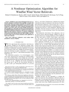 IEEE TRANSACTIONS ON GEOSCIENCE AND REMOTE SENSING, VOL. 44, NO. 3, MARCH[removed]A Nonlinear Optimization Algorithm for WindSat Wind Vector Retrievals