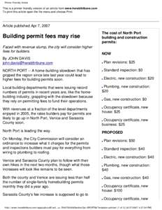 Printer Friendly Article  This is a printer friendly version of an article from www.heraldtribune.com To print this article open the file menu and choose Print.  Article published Apr 7, 2007