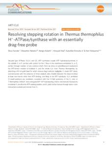 ARTICLE Received 23 Jun 2010 | Accepted 26 Jan 2011 | Published 8 Mar 2011 DOI: [removed]ncomms1215  Resolving stepping rotation in Thermus thermophilus