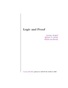 Logic and Proof Jeremy Avigad Robert Y. Lewis Floris van Doorn  Version 891edf9, updated at:06: