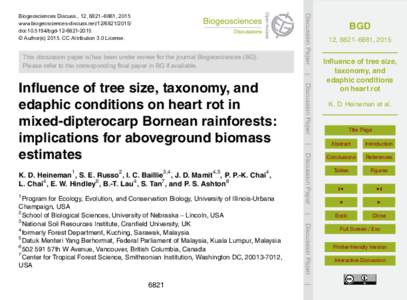 Discussion Paper  Biogeosciences Discuss., 12, 6821–6861, 2015 www.biogeosciences-discuss.netdoi:bgd © Author(sCC Attribution 3.0 License.