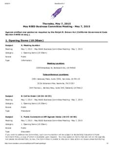 BoardDocs® LT Thursday, May 7, 2015 May RSED Business Committee Meeting ­ May 7, 2015