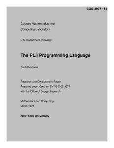 Procedural programming languages / PL/I / ALGOL 68 / ALGOL 58 / C / Fortran / Pointer / Programming language / ALGOL / Software engineering / Computing / Computer programming