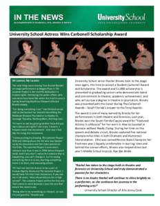 University School Actress Wins Carbonnell Scholarship Award | University School of NSU