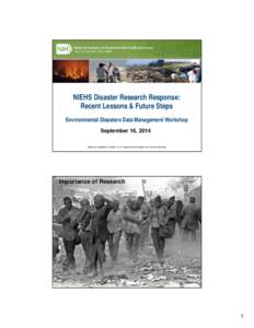 United States Public Health Service / National Institute of Environmental Health Sciences / Agency for Toxic Substances and Disease Registry / Deepwater Horizon oil spill / Environmental health / Benzene / National Institute for Occupational Safety and Health / Paul J. Lioy / Health / Medicine / National Institutes of Health