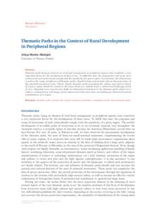 Barometr Regionalny Tom 13 nr 1 Thematic Parks in the Context of Rural Development in Peripheral Regions Alicja Bieske-Matejak