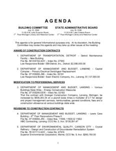 AGENDA BUILDING COMMITTEE 1st July 12, [removed]:00 A.M. Lake Superior Room