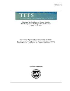 Occasional Paper on Recent Eurostat Activities Relating to the Task Force on Finance Statistics (TFFS)