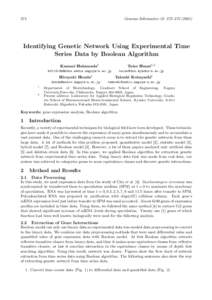 Genome Informatics 12: 272–Identifying Genetic Network Using Experimental Time Series Data by Boolean Algorithm