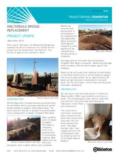 THE WAY WE MOVE  WALTERDALE BRIDGE REPLACEMENT PROJECT UPDATE (September 2013)