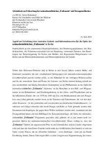 Arbeitskreis zur Erforschung der nationalsozialistischen „Euthanasie“ und Zwangssterilisation  c/o PD Dr. Gerrit Hohendorf