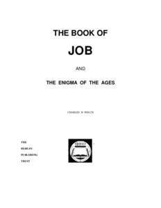 THE BOOK OF  JOB AND  THE ENIGMA OF THE AGES